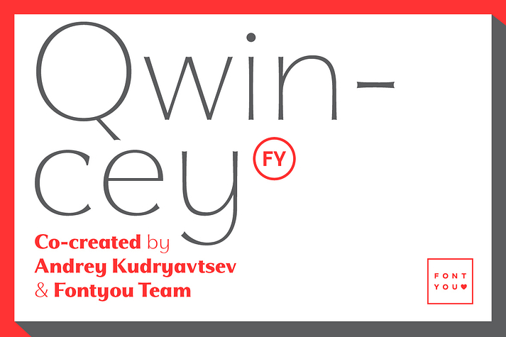 Qwincey is a new, fresh and elegant font family available in five weights.