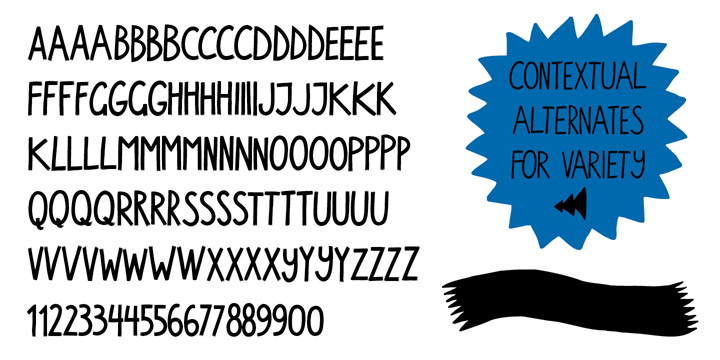 Walpurga was created with stylized brush ends that become visible at larger font sizes.