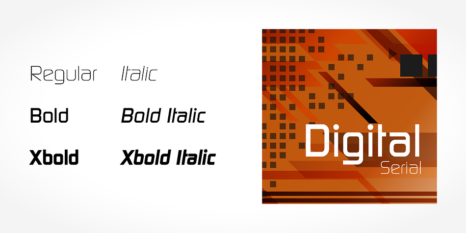Highlighting the Digital Serial font family.