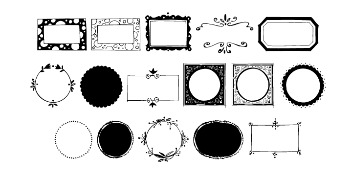 Highlighting the Frames and Borders font family.