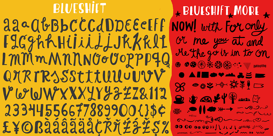 Blueshift includes OpenType Contextual Alternates, has extensive Latin language support and features an extra dingbat font.