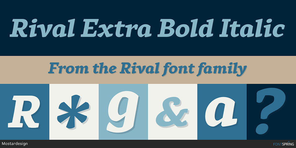 Rival Extra Bold Italic Font
