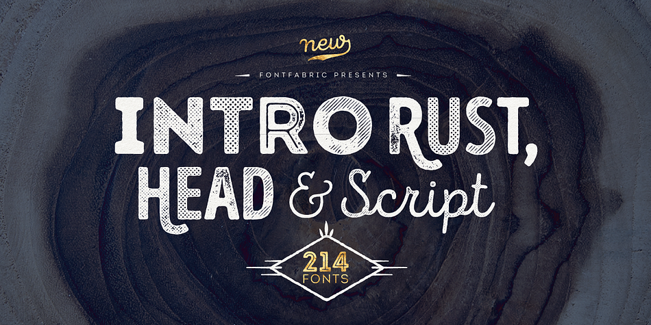 Intro Rust is one of the biggest packages on the market, including 214 fonts.