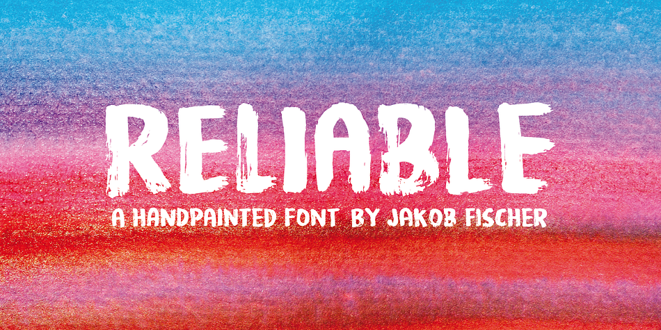 Reliable differs from other brush fonts, because it has got 8 different versions of each letter!!!