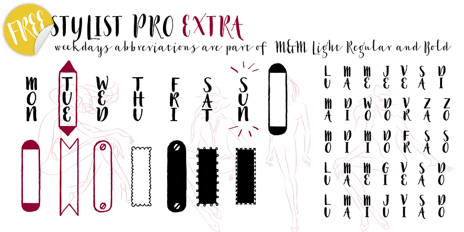 Highlighting the Stylist Pro font family.