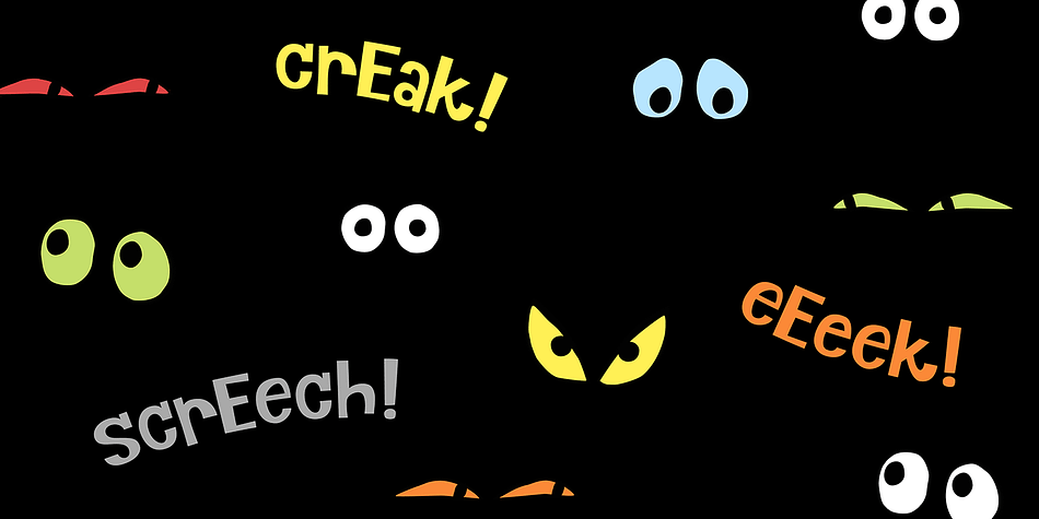Brew up some sweet Halloween fun with Eeeek Images, a Halloween picture font featuring 60 Amy Dietrich illustrations.