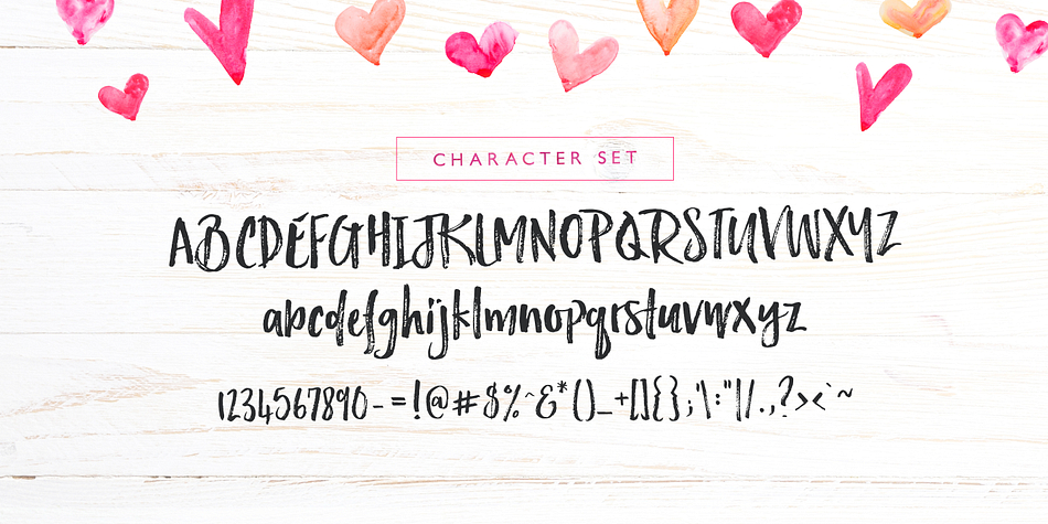 Just type out your design , and then make it pop with the bonus font , and extra scribbles, doodles and rushed underlines from the ornaments font :)

On its own, or with the extras - Hello Lucky is bound to make a statement :)

Hello Lucky has standard ligatures included - to give the font a more natural, scripted look when you have any double letters in your design.