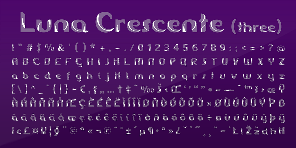 Luna Crescente font family example.