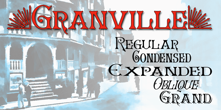 Granville, is inspired by traditional British (and transatlantic) shop signage.