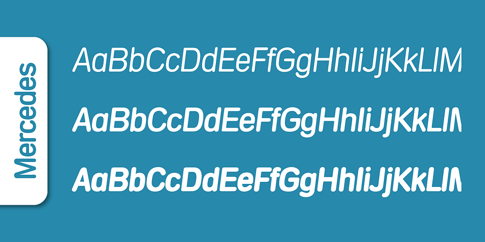 Emphasizing the popular Mercedes Serial font family.