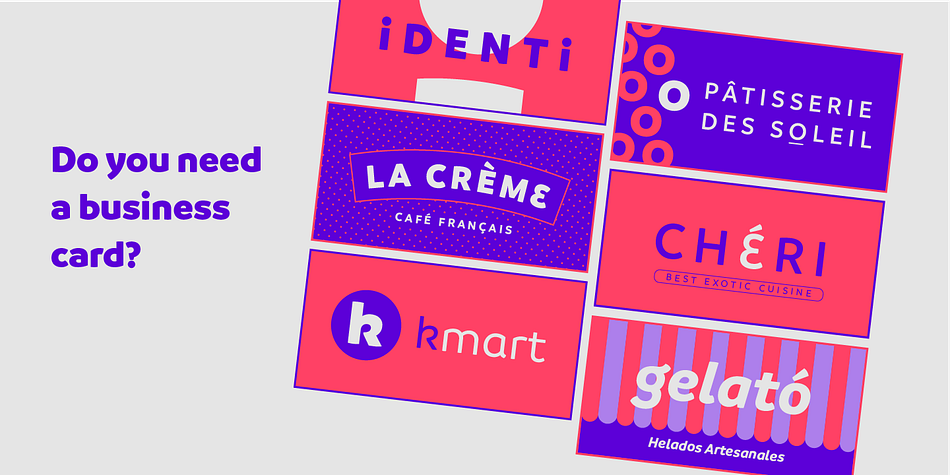 Branding  has extensive OpenType support including 4 additional stylistic sets, Stylistic Alternates, Lining Figures and Standard Ligatures making it a powerful font for experienced designers.