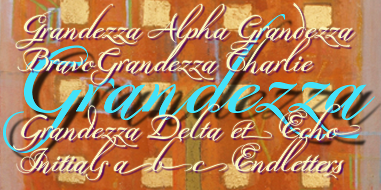 Displaying the beauty and characteristics of the Grandezza font family.