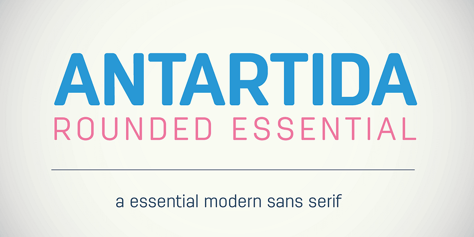 Antartida Rounded Essential is a sans serif with rounded terminals, its simple, kind of neutral feeling, is functional, clean and minimal, rounded terminals make it friendly and warm.