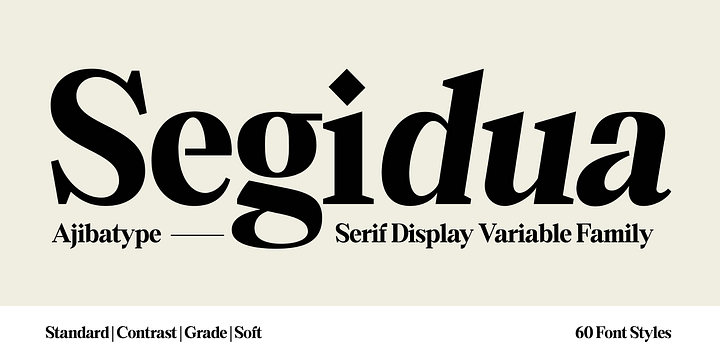 Segidua font family by Ajibatype