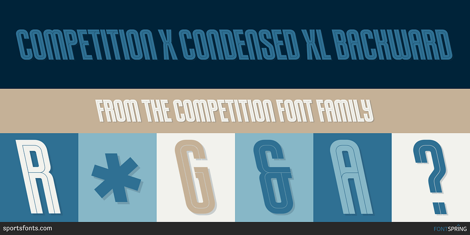 Competition X Condensed XL Backward Font