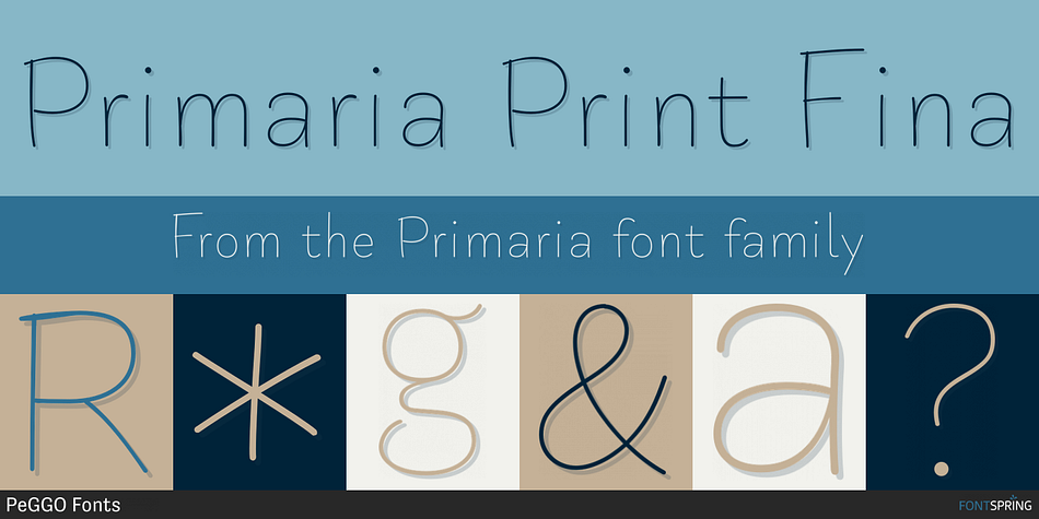 Primaria Print Fina Font