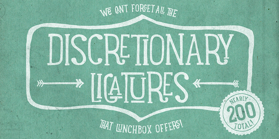 LunchBox Slab font family example.