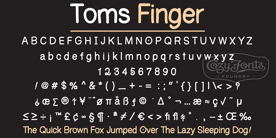 Highlighting the Toms font family.