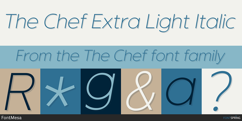 The Chef Extra Light Italic Font