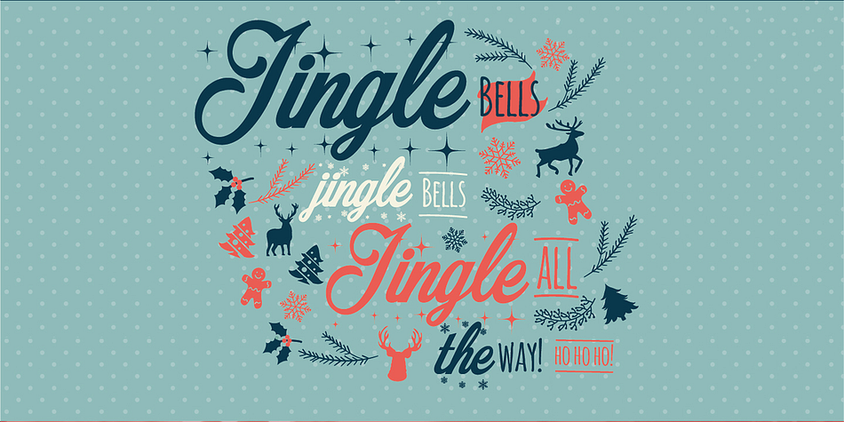 Merry Christmas font family sample image.