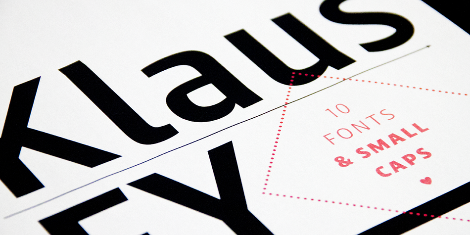 Klaus FY font family sample image.