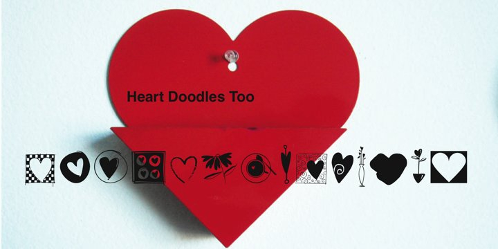 Heart Doodles Too is the follow up font to Heart Doodles.