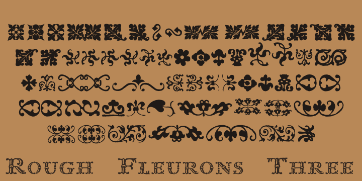 Rough Fleurons font family example.