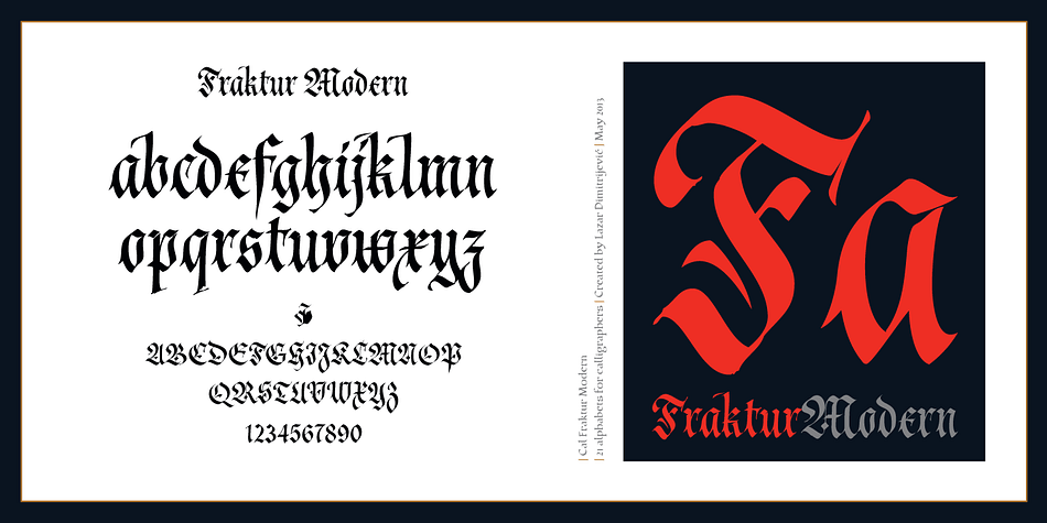 All graphemes are taken from calligraphic pages written on modern Gothic Fraktur calligraphic style.