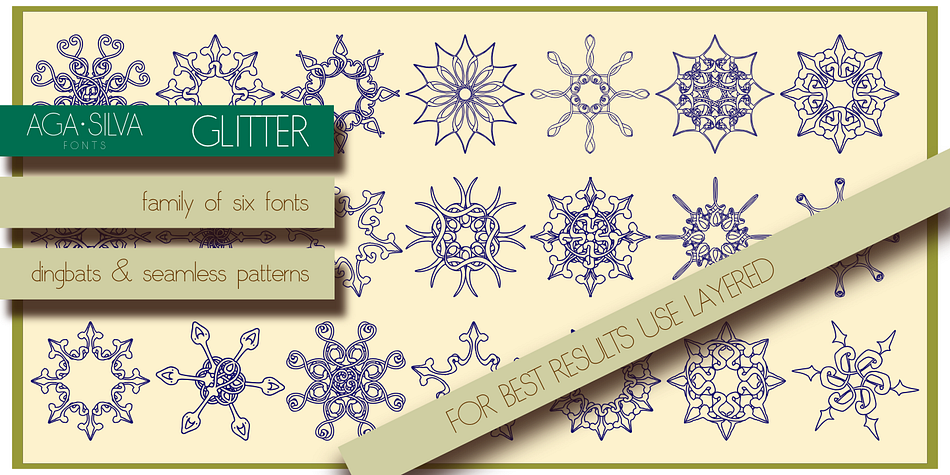 Glitter font family sample image.