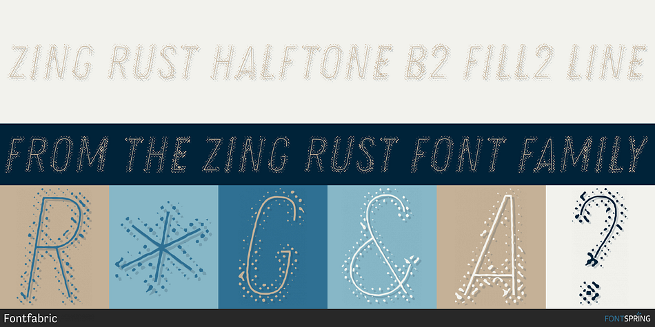 Zing Rust Halftone B2 Fill2 Line Font