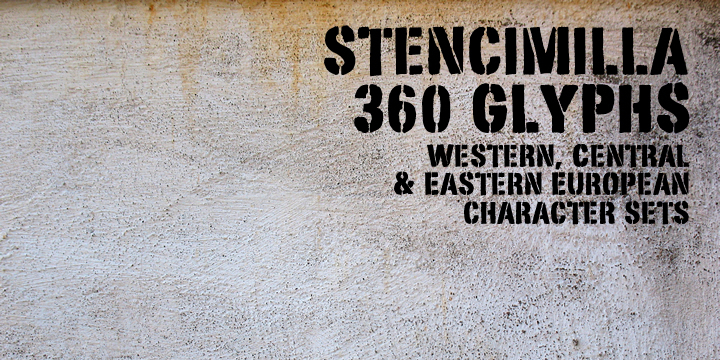 Displaying the beauty and characteristics of the Stencimilla font family.