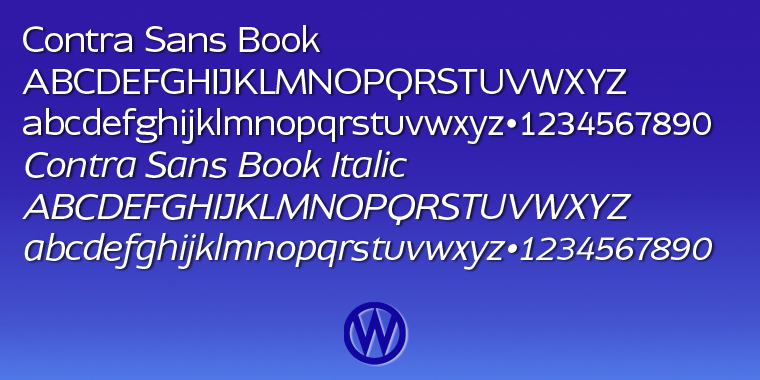 Highlighting the Contra Sans font family.