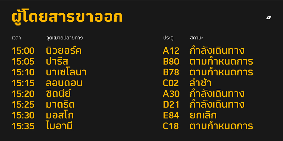 Displaying the beauty and characteristics of the Martian B Thai font family.