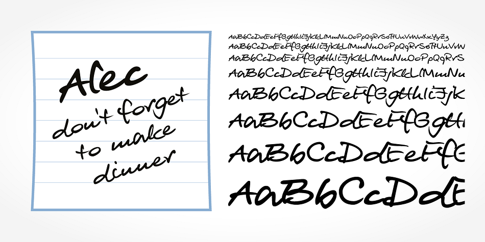 Alec Handwriting is a beautiful typeface that mimics true handwriting closely.