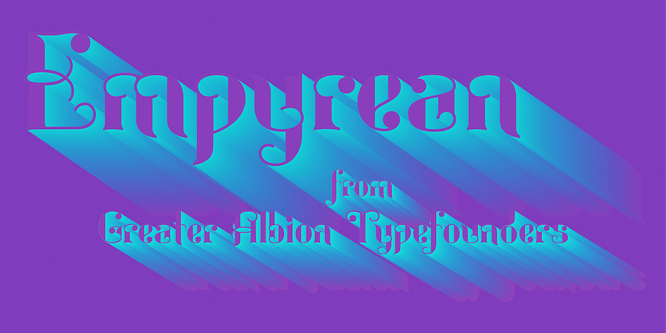 Empyrean font family sample image.