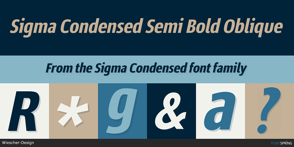 Sigma Condensed Semi Bold Oblique Font