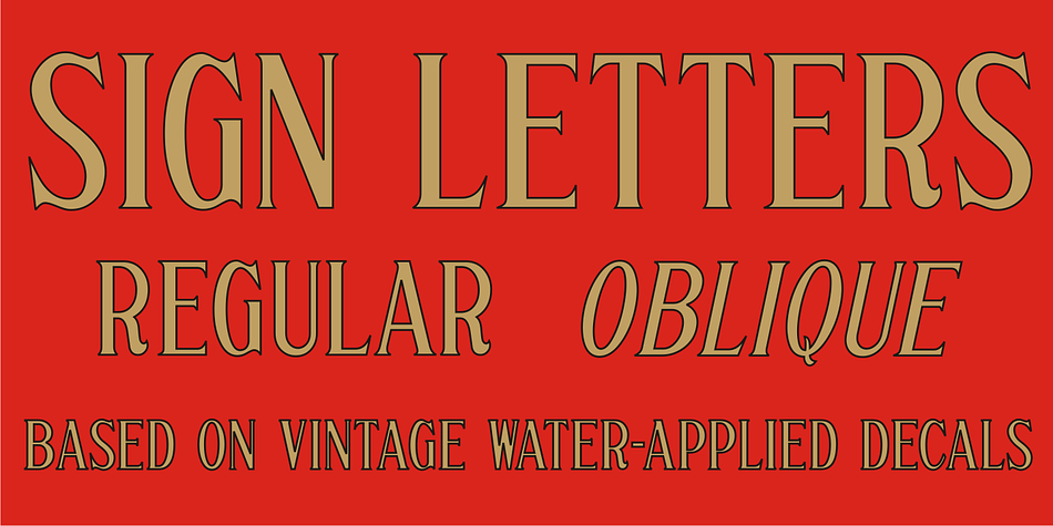 A few scant examples of some condensed Roman style water-applied decals inspired Sign Letters JNL.