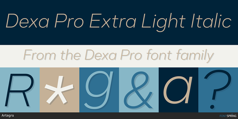 Dexa Pro Extra Light Italic Font