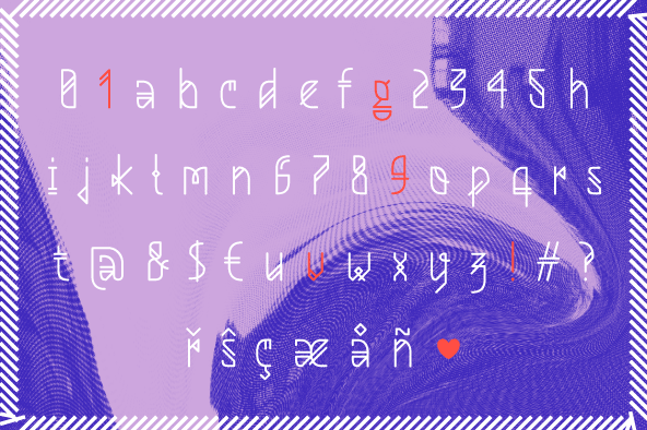 Pyrenees FY font family sample image.