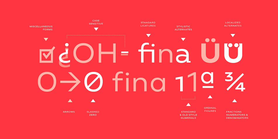Geometrica  has extensive OpenType support including 2 additional stylistic sets, Contextual Alternates, Lining Figures and Standard Ligatures giving you plenty of options to allow you to create something truly unique and special.