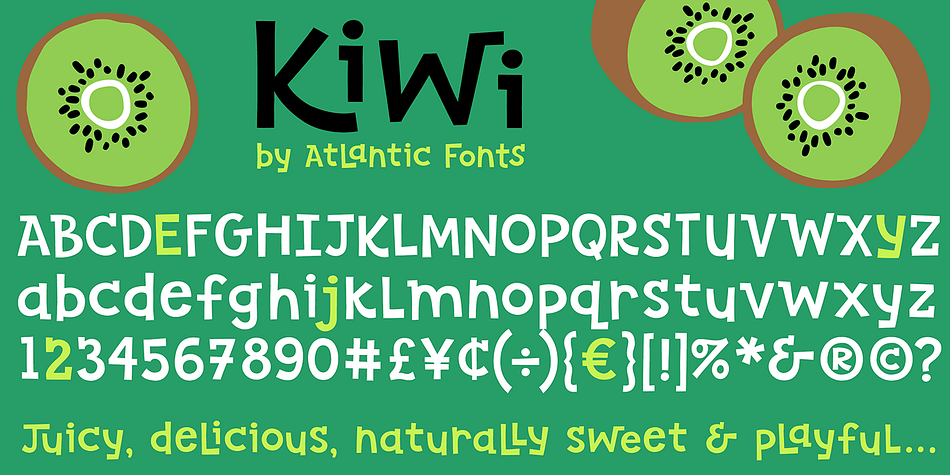 Displaying the beauty and characteristics of the Kiwi font family.
