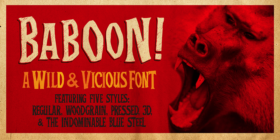 Displaying the beauty and characteristics of the Baboon font family.