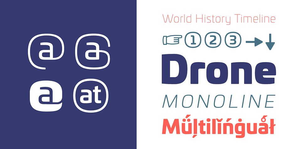 Designed by Olivier Gourvat, the font family offers 18 variations (9 weights plus italics): Thin, Thin Italic, Ultra Light, Ultra Light Italic, Light, Light Italic Book, Book Italic, Regular, Regular Italic, Bold, Bold Italic, Black, Black Italic, Ultra and Ultra Italic.