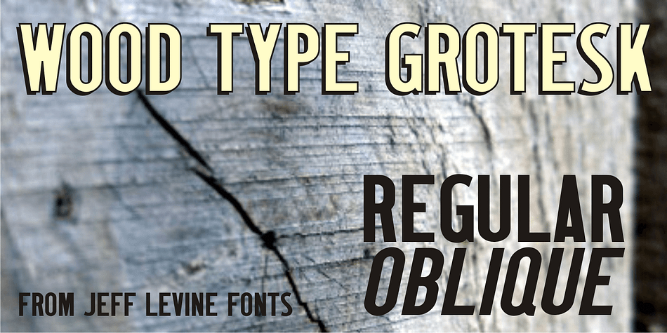 Wood Type Grotesk JNL was re-drawn from a set of vintage wood type purchased from a closed rubber stamp shop.