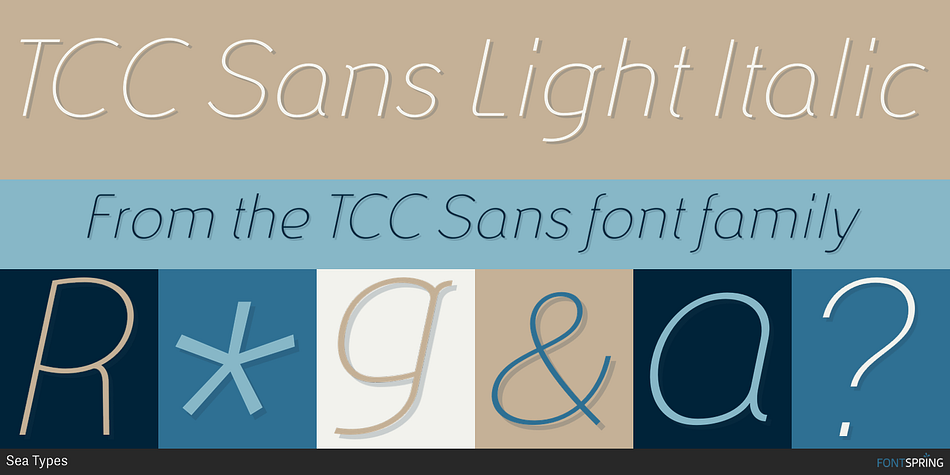 TCC Sans Light Italic Font