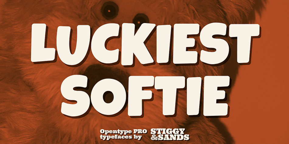 Luckiest Softie Pro is a softened variation of Luckiest Guy Pro typeface, inspired by a hand-lettered vintage 1950’s advertisement.