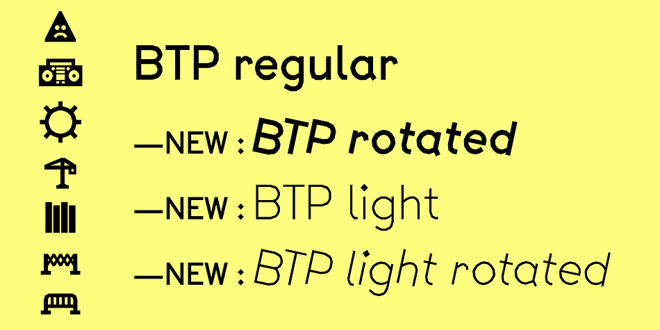 Displaying the beauty and characteristics of the BTP font family.