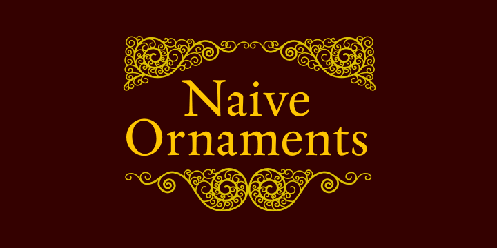 Naive Ornaments is a colorful collection of ornaments, available in font format.
