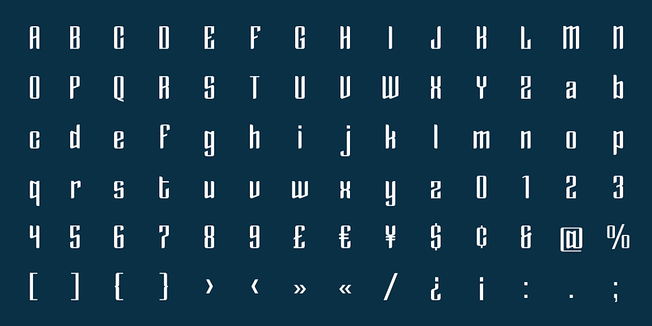 This typeface is composed of a family of 9 weights and has a total of 462 characters each one.