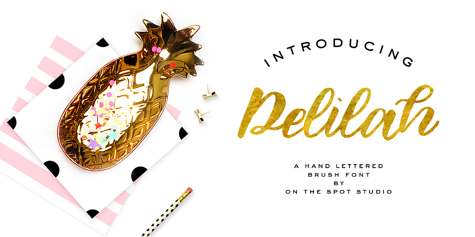 Displaying the beauty and characteristics of the Delilah font family.
